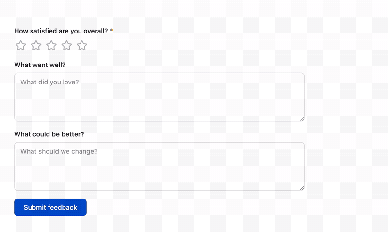 Submitting a form on a published page.