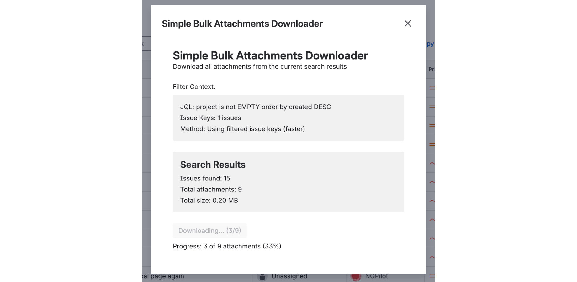 Screenshot: Analysis Results
